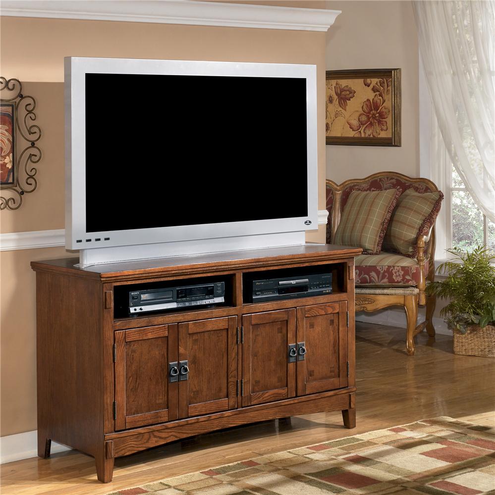 Ashley Furniture Cross Island 50 Inch Oak TV Stand with Mission Style